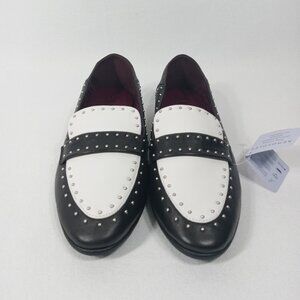 AEROSOLES Beatrix Black White Flats Loafer Women's Size 10